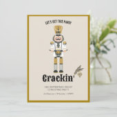 Invitation Festif Nutcracker Élégante fête de Noël neutre (Debout devant)