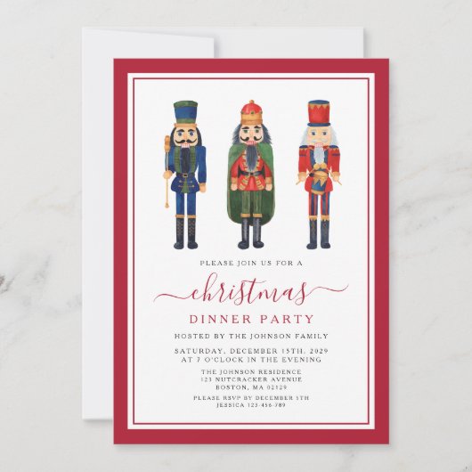 Invitation Festif Nutcracker Soirée de Noël (Devant)