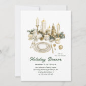 Invitation Festif Pays Boho Noël Dîner de Noël (Devant)