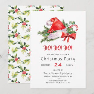 Invitation Festif Père Noël Casquette Fête de Noël