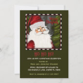 Invitation Festif Père Noël Red Green Joyeux Noël (Devant)