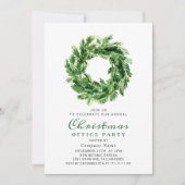 Invitation Festif Pine Branche Wreath Fête de Noël (Devant)