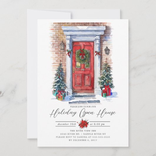 Invitation Festif Porte d'entrée Ouverte (Devant)