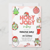 Invitation Festif Retro Holly Jolly Vibes Noël (Devant)
