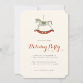 Invitation Festif Rocking Horse Noël Fête (Devant)