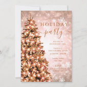 Invitation Festif Rose Gold Christmas Tree Company Holiday (Devant)