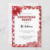 Invitation Festif Rouge blanc Faucon de neige fête de Noël (Devant)