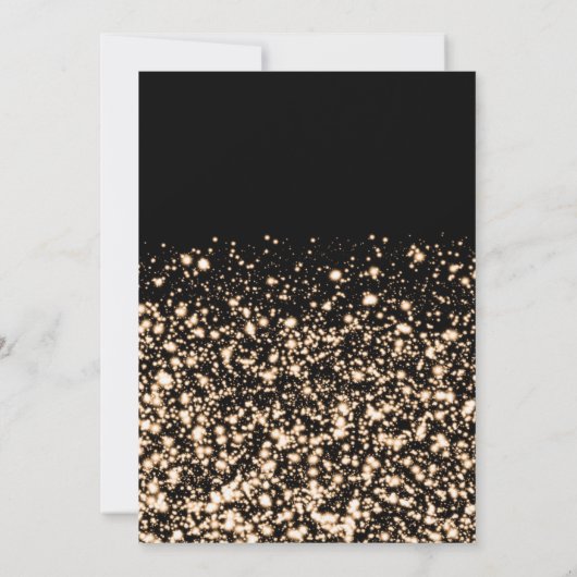 Invitation Festif Rouge or hiver brillant étoiles Société Noë (Dos)