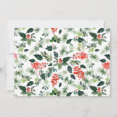 Invitation Festif Rouge Poinsettia Fête de Noël (Dos)