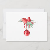 Invitation Festif Rouge Poinsettia Fête de Noël (Dos)