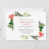 Invitation Festif Rouge Poinsettia Fête de Noël (Devant)