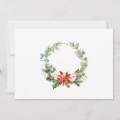 Invitation Festif Rouge Poinsettia fête de Noël (Dos)