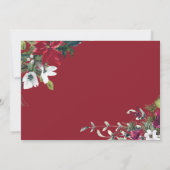 Invitation Festif Rouge Poinsettia Noël Dîner de Noël (Dos)