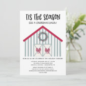 Invitation Festif rustique Noël Grange Noël Fête (Debout devant)