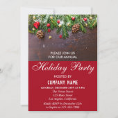 Invitation Festif Rustique Red Company Fête de Noël (Devant)