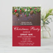 Invitation Festif Rustique Red Company Fête de Noël (Debout devant)