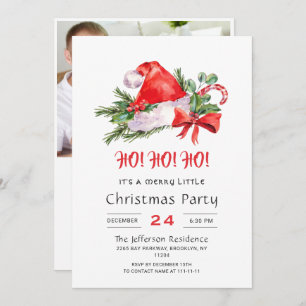Invitation Festif Santa Hat Joyeux Noël Little Party Inv