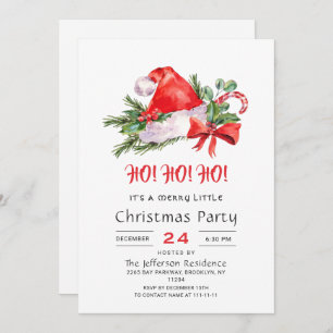 Invitation Festif Santa Hat Joyeux Noël Petite fête