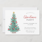 Invitation Festif sapin de Noël Simple élégante fête (Devant)