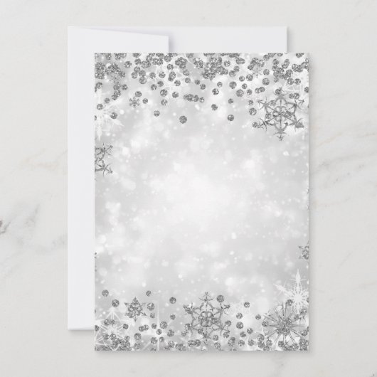 Invitation Festif Silver Winter Diamonds Noël (Dos)