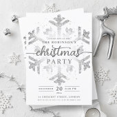 Invitation Festif Silver Winter Fête de Noël