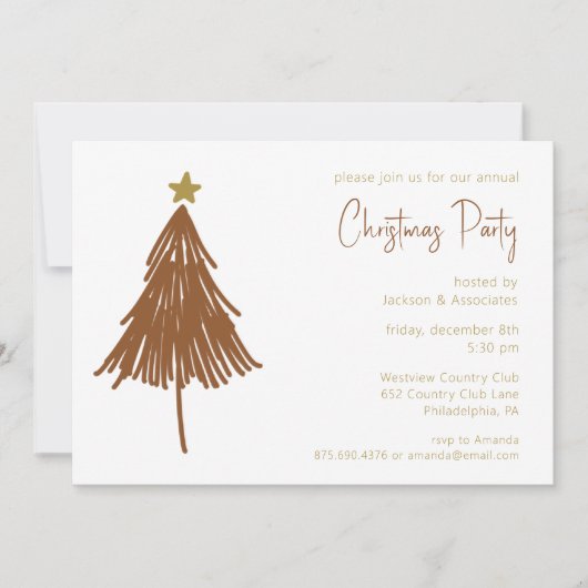 Invitation Festif simple Fête de Noël (Devant)