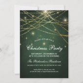 Invitation Festif Sparkly Gold String lumières Noël (Devant)