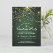 Invitation Festif Sparkly Gold String lumières Noël (Debout devant)