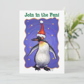 Invitation Festif Têtes de manchot et Tails Noël (Debout devant)