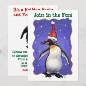 Invitation Festif Têtes de manchot et Tails Noël (Devant / Derrière)