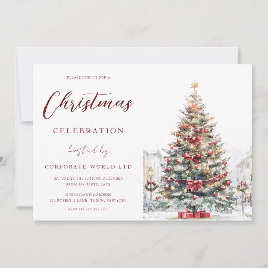 Invitation Festif Tree Office Corporate Christmas Party (Devant)