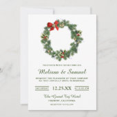 Invitation Festif Vacances de Noël Mariage de couronne (Devant)