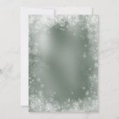 Invitation Festif vert blanc neige élégant Noël (Dos)