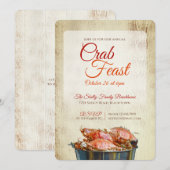Invitation Festin de crabes Dîner de fruits de mer côtiers Ru (Devant / Derrière)