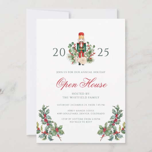 Invitation Festin Festive Nutcracker Open House Berries (Devant)
