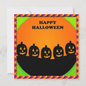 Invitation Festin Halloween Jack o' Lantern Silhouettes (Devant)