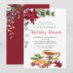 Invitation Festin Poinsettia Noël
