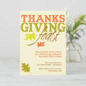 Invitation Festin rouge-brun en baisse de thanksgiving de (Debout devant)