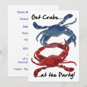 Invitation Festin rouge de crabe de crabe de crabe bleu (Devant / Derrière)