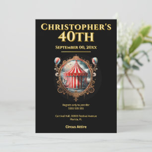 Invitation Festival Adult Circus Moody 40 ans