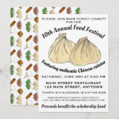 Invitation Festival alimentaire chinois Dim Sum Shumai Dumpli (Devant / Derrière)