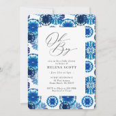 Invitation Festival Blue Tie Dye Baby shower (Devant)