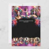 Invitation Festival carnaval spectacle feu d'artifice violet  (Dos)