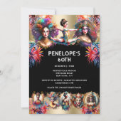 Invitation Festival carnaval thème de fête pyrotechnique dans (Devant)