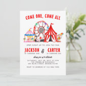 Invitation Festival Carnival Circus Show Enfant Anniversaire (Debout devant)