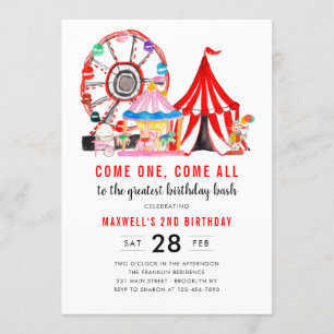 Invitation Festival de cirque du Carnaval moderne Spectacle E