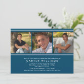 Invitation Festival de collage photo bleu moderne (Debout devant)