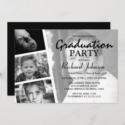 Invitation Festival de collage photo moderne (Devant / Derrière)