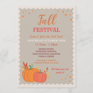 Invitation Festival de la récolte d'automne Feuilles de citro