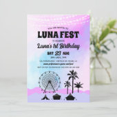 Invitation Festival de musique bleu et violet Anniversaire (Debout devant)